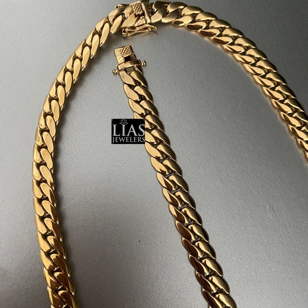 New 14k yellow gold Cuban link chain and bracelet set - Picture 4 of 6